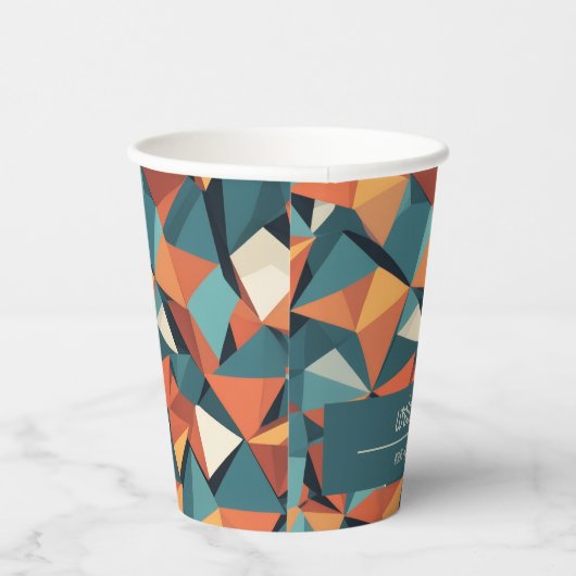 Mid-Century Geometric Teal & Orange | Custom 紙コップ (右)
