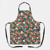 Mid-Century Geometric Teal & Orange Pattern エプロン (正面)