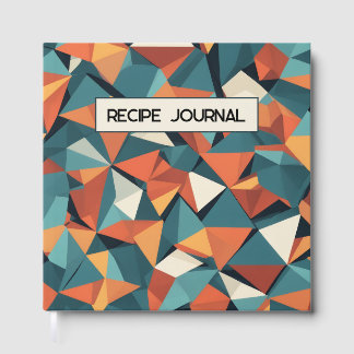 Mid-Century Geometric Teal & Orange | Recipe Book ゲストブック