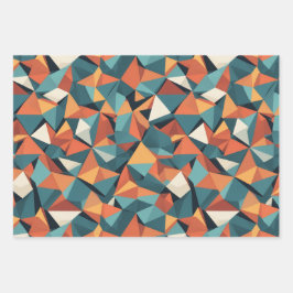 Mid-Century Geometric | Wrapping Paper Sheets Set ラッピングペーパーシート