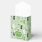 Mid Century Green Heart Cats Birthday フェイバーボックス (オープン)
