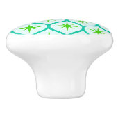 Mid Century Green Starbursts on Ovals Pattern  セラミックノブ (側面)