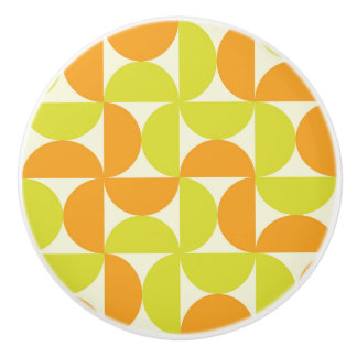 Mid Century Half Circles Orange and Yellow  セラミックノブ