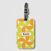 Mid Century Half Circles Orange and Yellow  ラゲッジタグ (正面縦)