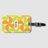 Mid Century Half Circles Orange and Yellow  ラゲッジタグ (正面横)