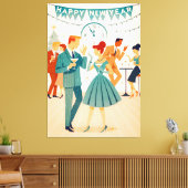 Mid Century Happy New Year The Martini Dance キャンバスプリント (インサイチュ (リビング))