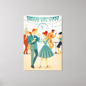 Mid Century Happy New Year The Martini Dance キャンバスプリント (正面)