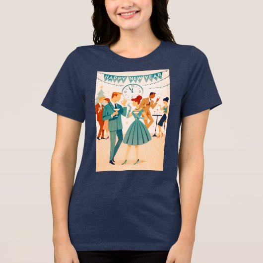 Mid Century Happy New Year The Martini Dance トライブレンドＴシャツ (正面)