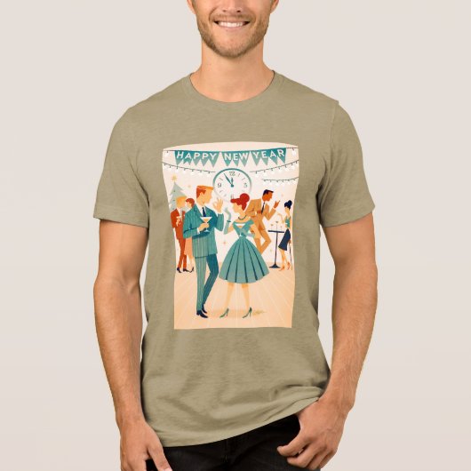 Mid Century Happy New Year The Martini Dance トライブレンドＴシャツ (正面)