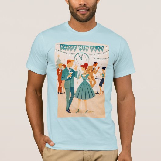 Mid Century Happy New Year The Martini Dance Tシャツ (正面)