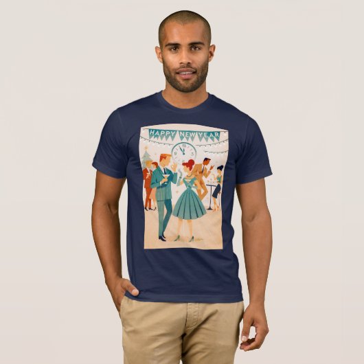 Mid Century Happy New Year The Martini Dance Tシャツ (正面フル)