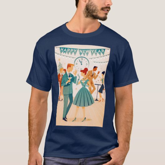Mid Century Happy New Year The Martini Dance Tシャツ (正面)