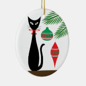 Mid Century Holiday Cat with Ornaments セラミックオーナメント (右)
