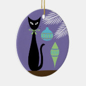 Mid Century Holiday Cat with Ornaments 2 セラミックオーナメント (右)