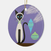 Mid Century Holiday Siamese Cat with Ornaments 2 セラミックオーナメント (左)
