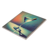 Mid Century I Love The Blues Martini Art タイル (側面)