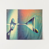 Mid Century I Love The Blues Martini Art タペストリー (正面(横))