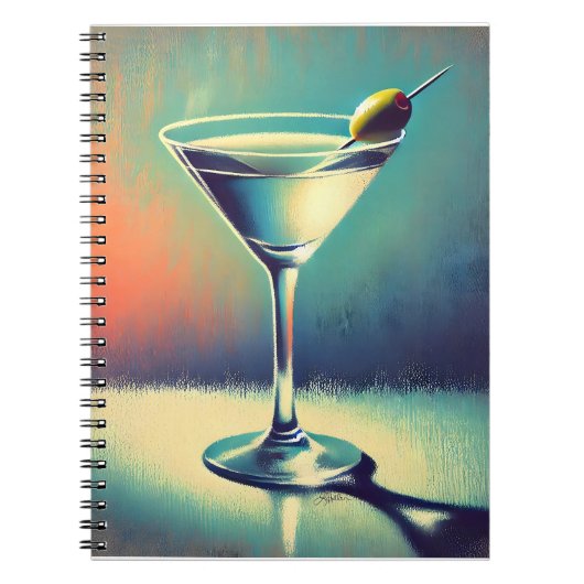 Mid Century I Love The Blues Martini Art ノートブック (正面)