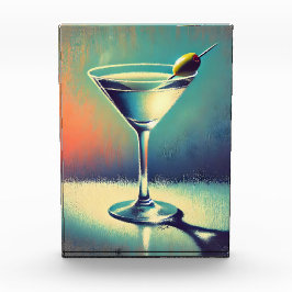 Mid Century I Love The Blues Martini Art フォトブロック