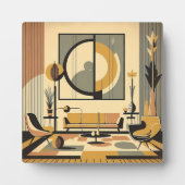 Mid Century Interior Design Autumn Hues Livingroom フォトプラーク (正面)