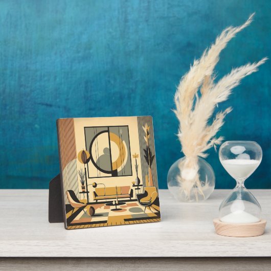 Mid Century Interior Design Autumn Hues Livingroom フォトプラーク (インサイチュ)