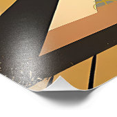 Mid Century Interior Design Autumn Hues Livingroom フォトプリント (角)