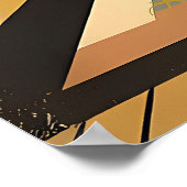 Mid Century Interior Design Autumn Hues Livingroom ポスター (角)