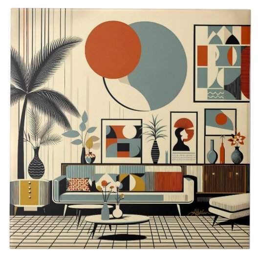 Mid Century Interior Design Eclipse Livingroom タイル (正面)