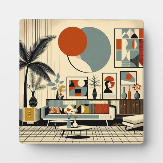 Mid Century Interior Design Eclipse Livingroom フォトプラーク (正面)