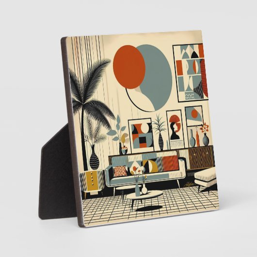 Mid Century Interior Design Eclipse Livingroom フォトプラーク (正面)