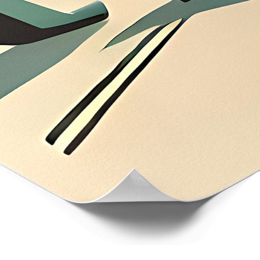 Mid Century Interior Design Sunrise Livingroom ポスター (角)