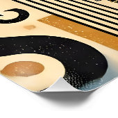 Mid Century Jazz Age Minimalist Art Saxophone ポスター (コーナー)