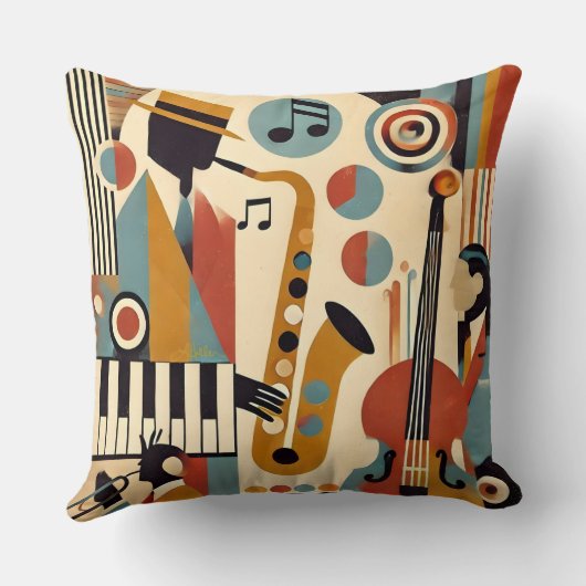 Mid Century Jazz Age Modern Minimalist Trio クッション (裏面)