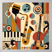 Mid Century Jazz Age Modern Minimalist Trio ポスター (正面)