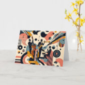 Mid Century Jazz Age Psychedelic Trio カード (黄色い花)