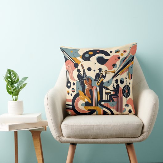 Mid Century Jazz Age Psychedelic Trio クッション (椅子)