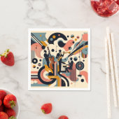 Mid Century Jazz Age Psychedelic Trio スタンダードカクテルナプキン (インサイチュ)