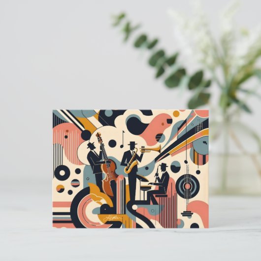 Mid Century Jazz Age Psychedelic Trio ポストカード (スタンド正面)
