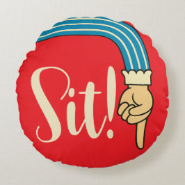 Mid- Century Jazzy Pointing Hand/Finger Manicule ラウンドクッション