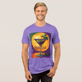 Mid Century Mardi Gras Sunset Fleur De Lis Martini トライブレンドTシャツ (正面全面)