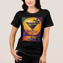 Mid Century Mardi Gras Sunset Fleur De Lis Martini トライブレンドＴシャツ