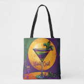 Mid Century Mardi Gras Sunset Fleur De Lis Martini トートバッグ (正面)