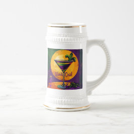 Mid Century Mardi Gras Sunset Fleur De Lis Martini ビールジョッキ