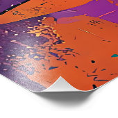 Mid Century Mardi Gras Sunset Fleur De Lis Martini フォトプリント (角)