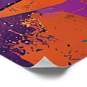 Mid Century Mardi Gras Sunset Fleur De Lis Martini ポスター (角)