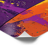 Mid Century Mardi Gras Sunset Fleur De Lis Martini ポスター (コーナー)