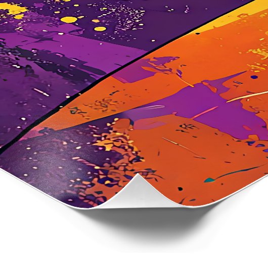 Mid Century Mardi Gras Sunset Fleur De Lis Martini ポスター (コーナー)