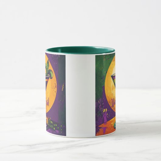 Mid Century Mardi Gras Sunset Fleur De Lis Martini マグカップ (中央)