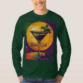 Mid Century Mardi Gras Sunset Fleur De Lis Martini Tシャツ (正面)
