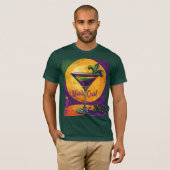 Mid Century Mardi Gras Sunset Fleur De Lis Martini Tシャツ (正面フル)